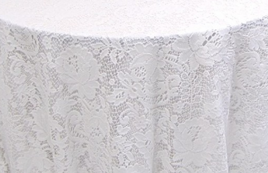 Tablecloth Lace White (N) 120" Round 