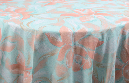 Tablecloth Mint Peach Lily 90" Round