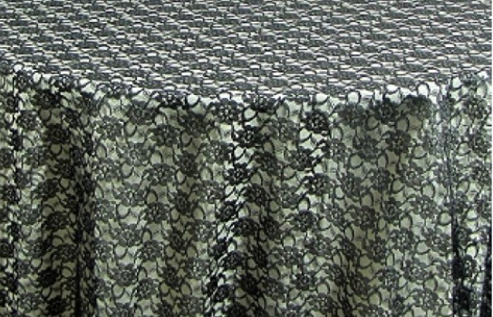 Tablecloth Black Lace 90" Round Tablecloth Black Lace 90" Round