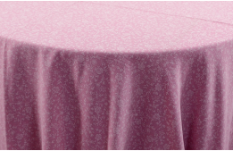 Tablecloth Flowers Pink White 90" Round