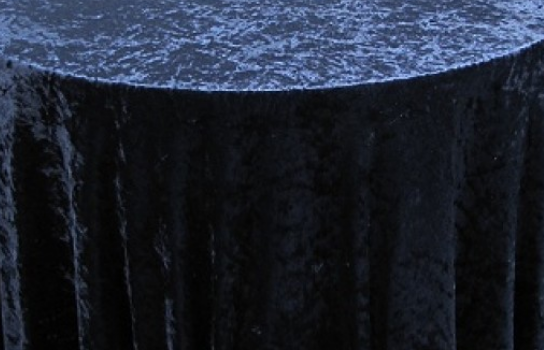 Tablecloth Panne Velvet Blue 100" Round