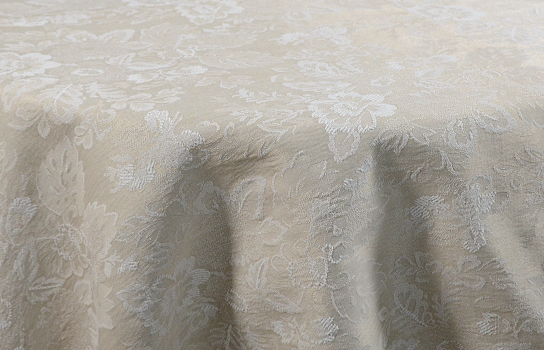Tablecloth Beige Brocade 116" Round