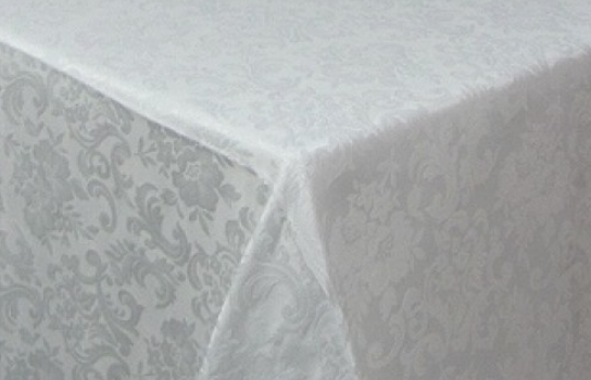 Tablecloth Damask Ivory 122" x 122" Square 