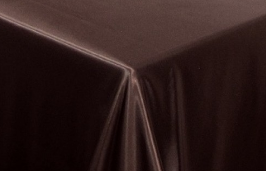 Tablecloth Satin Chocolate Brown 122" Square