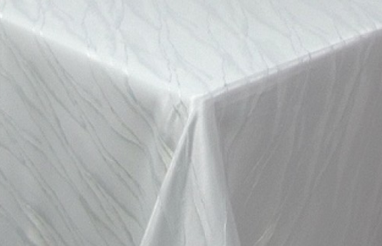 Tablecloth Elite Moire White 122" x 122" Square N FR
