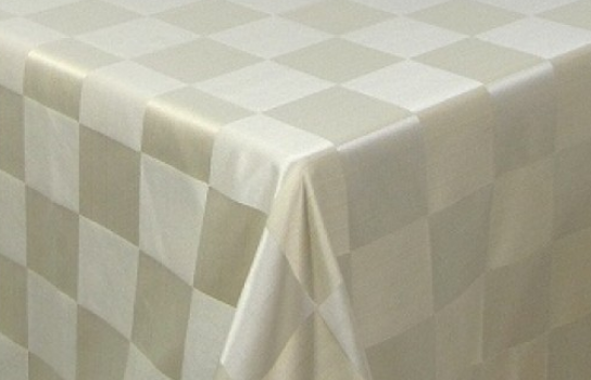 Tablecloth Regal Check Ivory 122" Square
