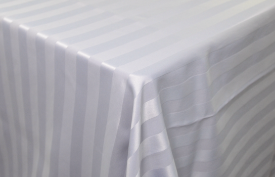Tablecloth Satin Stripe Silver Grey 122" Square