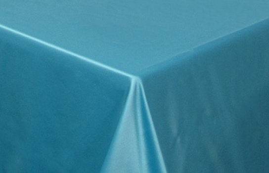 Tablecloth Peau de Soie Blue Lagoon 132" x 132" Square