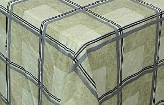 Tablecloth Plaid / Grey and Ivory 60" Square