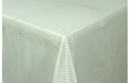 Tablecloth White Pique / Satin 72" Square
