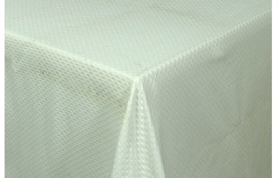 Tablecloth White Pique / Satin 72" Square