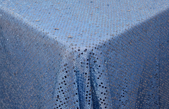 Tablecloth Glitter Powder Blue 75" Square