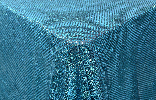 Tablecloth Glitter Turquoise 75" Square