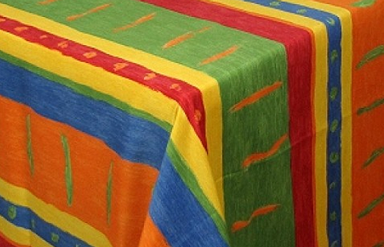 Tablecloth Agusto Green Stripe 78" x 78" Square