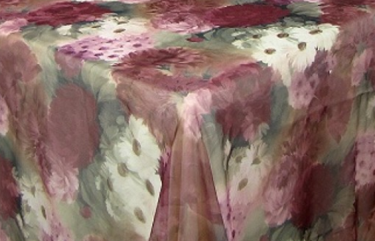 Tablecloth Floral Chiffon Pink 78" x 78" Square