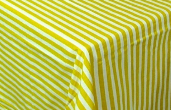 Tablecloth Yellow / White Line 80" Square