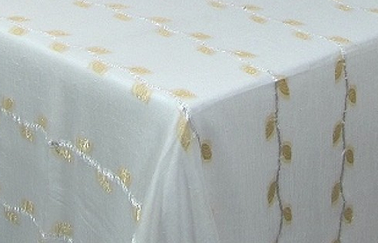 Tablecloth Organza Satin Gold on Gold 80" Square