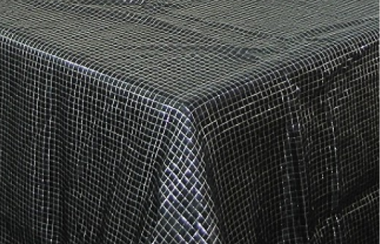 Tablecloth Organza Cube Black and Silver 80" Square