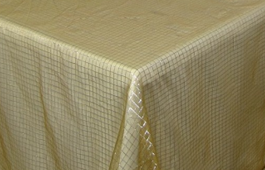 Tablecloth Organza Cube Silver Mushroom 80" Square