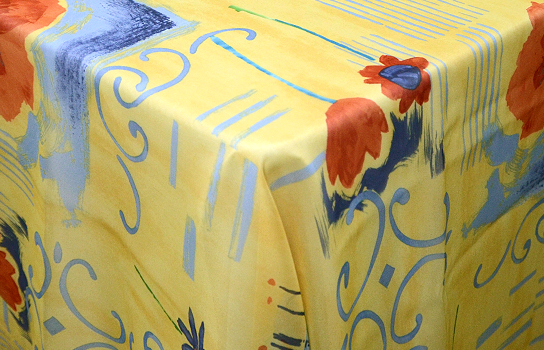 Tablecloth Yel Chiffon Tulip 81" x 81" Square