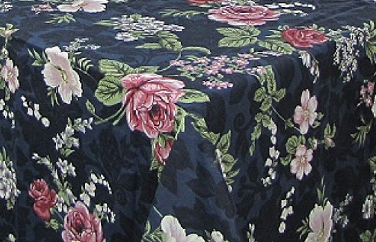 Tablecloth Shangri-La Navy 90" Square 