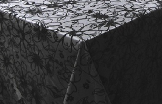 Tablecloth Black on Black Embroidered 90" Square