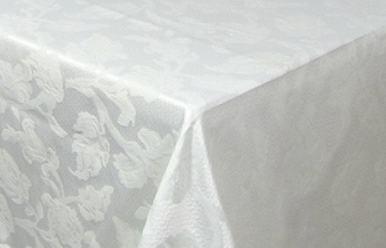 Tablecloth White Jacquard 90" Square
