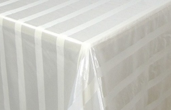 Tablecloth White Stripe 90" Square