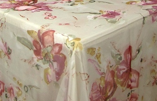 Tablecloth Pink Flora Organza 90" Square