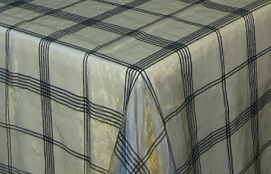 Tablecloth Windsor Blue Plaid Organza 90" Square
