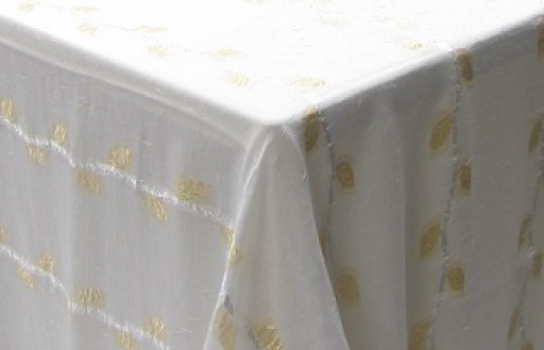 Tablecloth Gold and Silver Organza 90" Square
