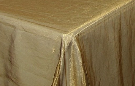 Tablecloth Organza Gold and Black 90" Square