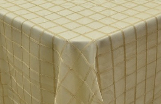 Tablecloth Gold Checkers Organza 88" Square