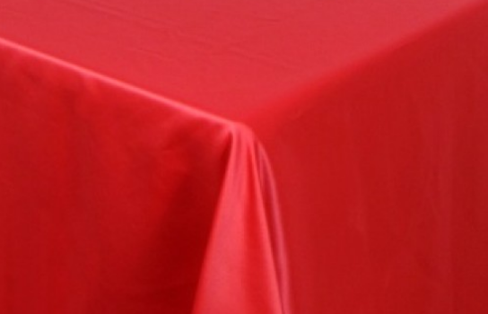 Tablecloth Peau de Soie Fire Red 90" Square