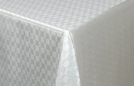 Tablecloth Satin Silver Check 90" Square