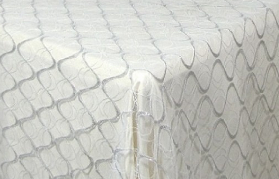Tablecloth Lace Silver Swirl 90" Square