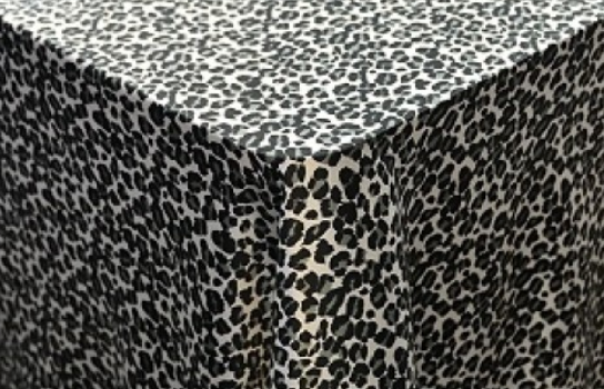 Tablecloth Satin Black Leopard 90" Square