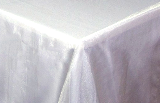 Tablecloth White Shimmer Organza 90" Square