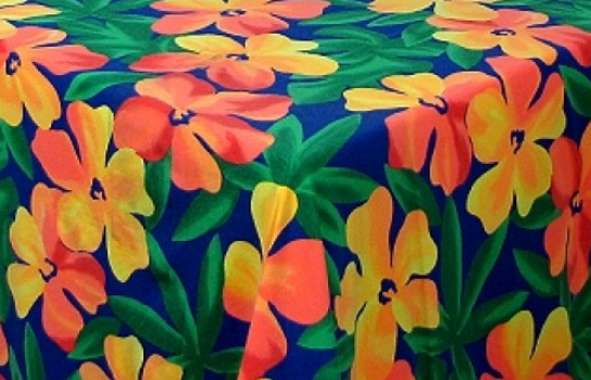 Tablecloth Hawaiian Floral 90" x 90" Square