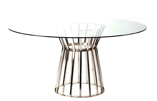 Table Metal Table Base 23" x 29" with Glass Top 60" Round