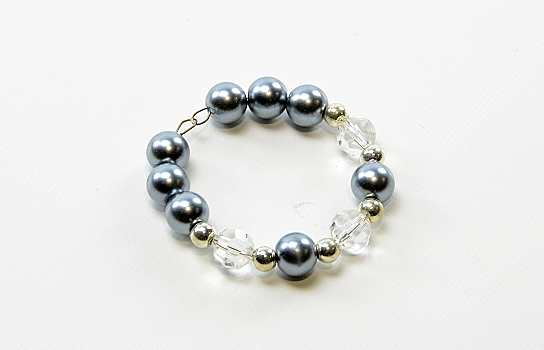 Napkin Ring Grey Pearl / Crystal