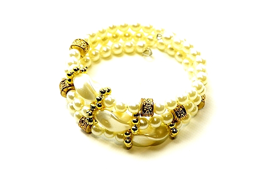 Napkin Ring  3-Pearl / Gold