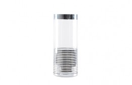 Cylinder Glass Silver 4" x 9.5"