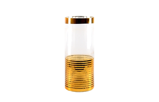 Cylinder Glass Gold 4" x 9.5"