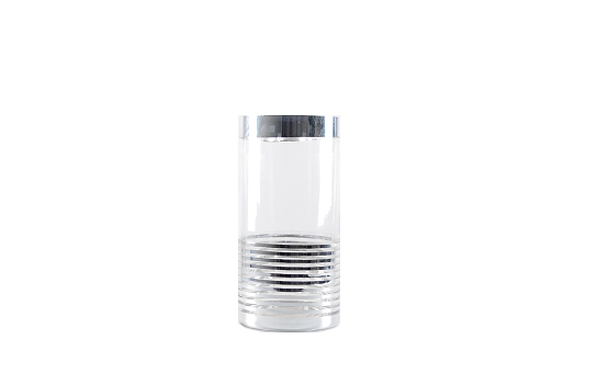 Cylinder Glass Silver 4" x 7.5"