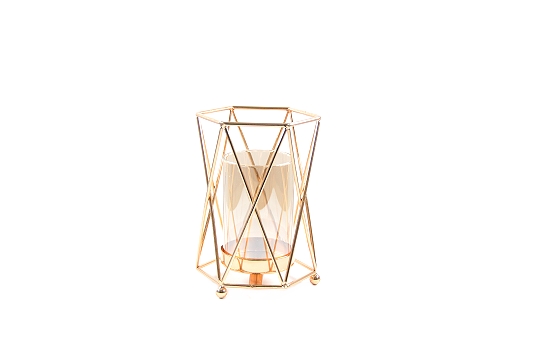 Candle Holder Midtown Gold 6" x 6" x 8.5"