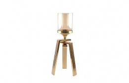 Candle Holder Tripod Gold 3.5" x 15"