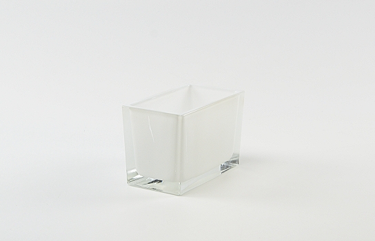 Votive Rectangle Glass White 3.5" x 6" x 4"