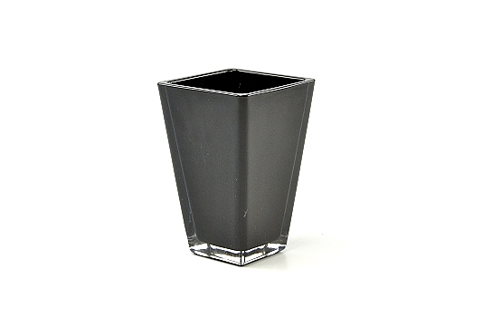 Vase Square Slim Glass Black 4" x 4" x 7" 