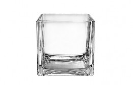 Vase Cube Glass 8" x 8" x 8"